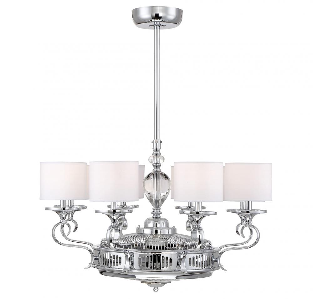 Levantara 8-Light Fan D&#39;Lier in Polished Chrome