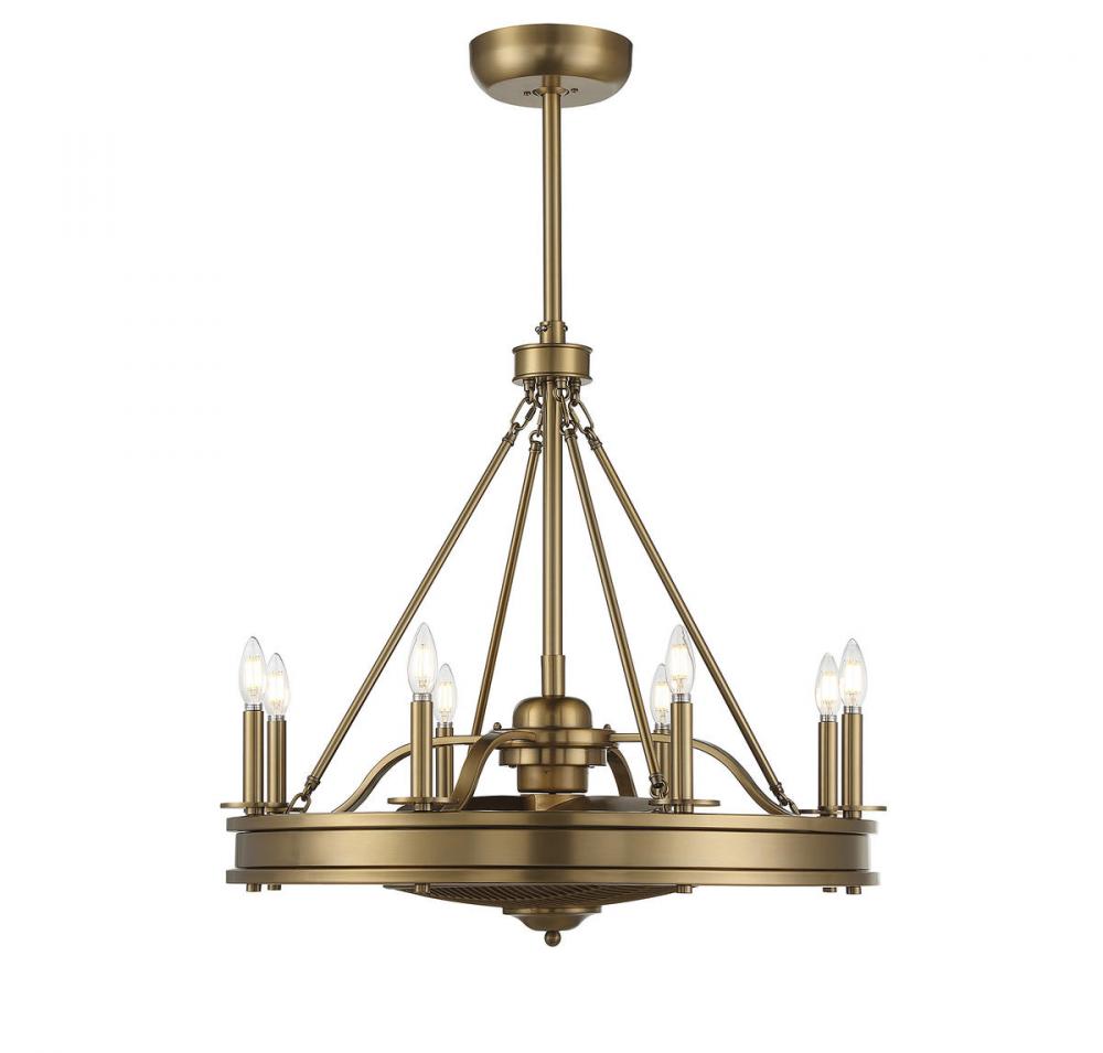 Lyon 8-Light Fan D&#39;Lier in 
Warm Brass