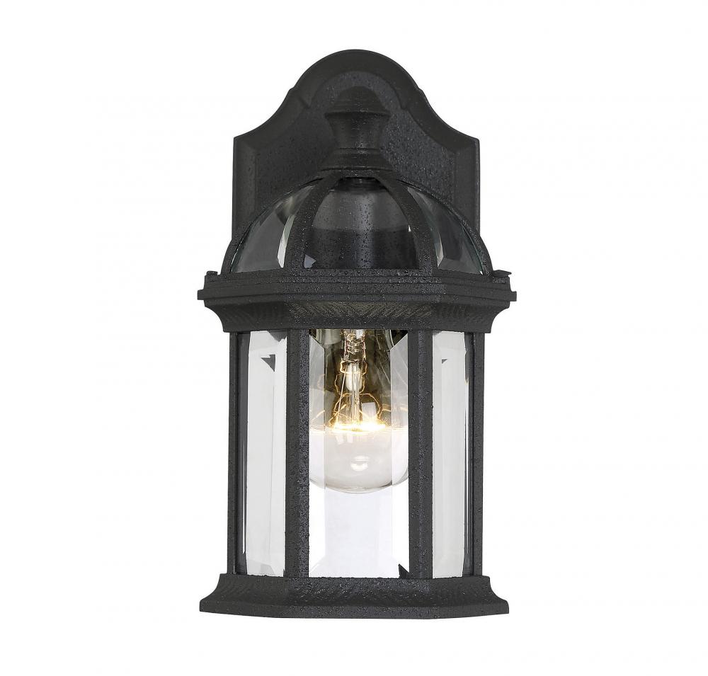 Kensington 1-Light Outdoor Wall Lantern in Textured Black