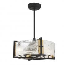 Savoy House Canada 24-FD-1698-143 - Hayward 4-Light Fan D&#39;Lier in Matte Black with Warm Brass Accents