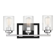 Savoy House Canada 8-2154-3-67 - Redmond 3-Light Bathroom Vanity Light in Matte Black with Polished Chrome Accents