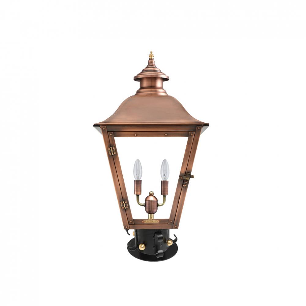 Two Light Post Mount w/Column Top