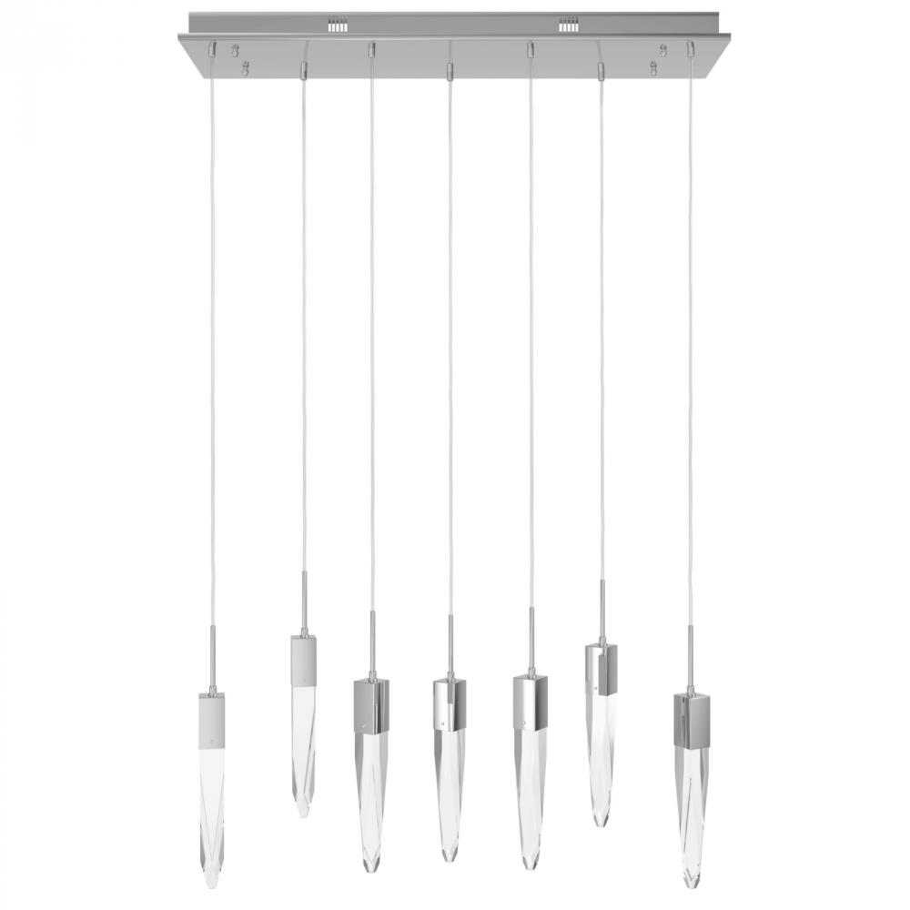 The Original Aspen Collection Chrome 7 Light Pendant Fixture with Clear Crystal