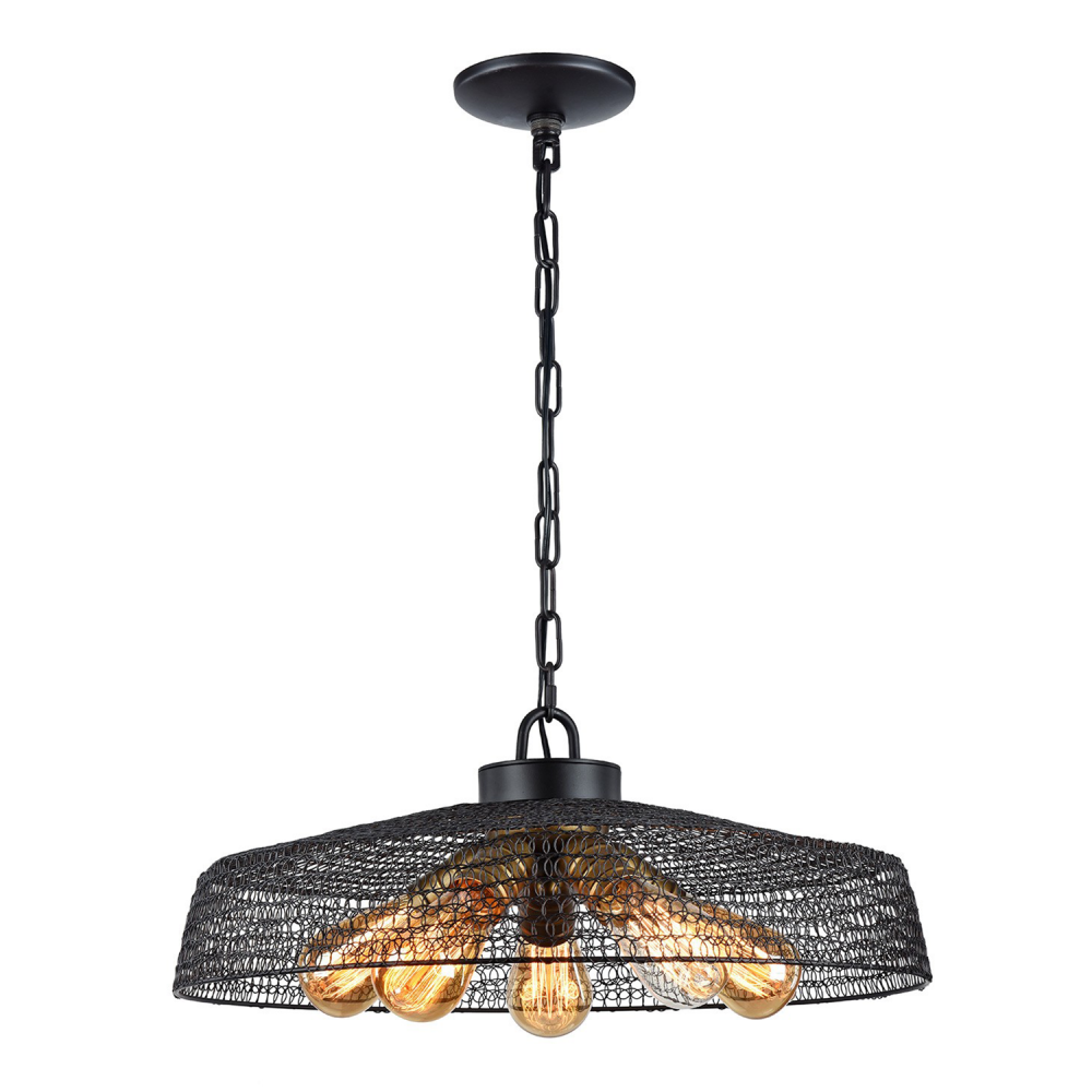 5-Light 20&#34; Metal Shade Pendant