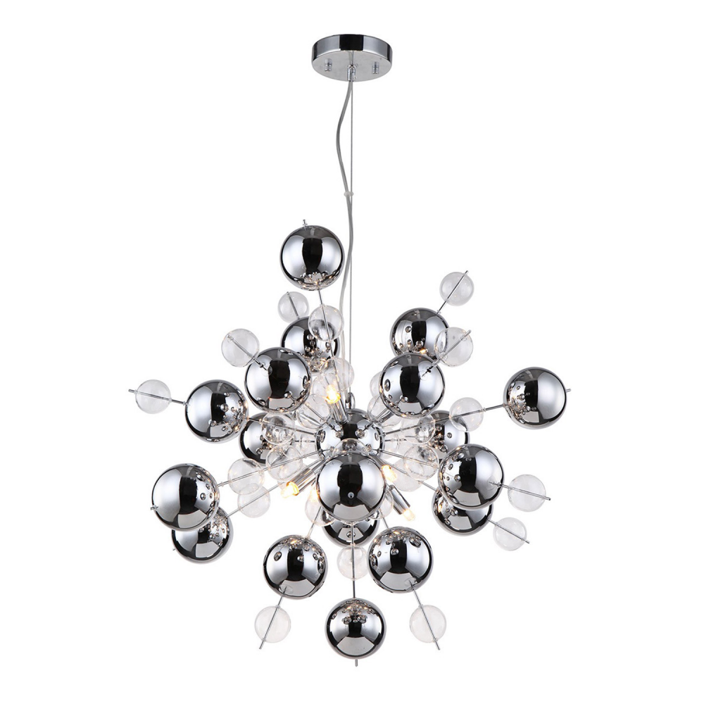 8-Light 24&#34; Glass Globe Sputnik Chandelier