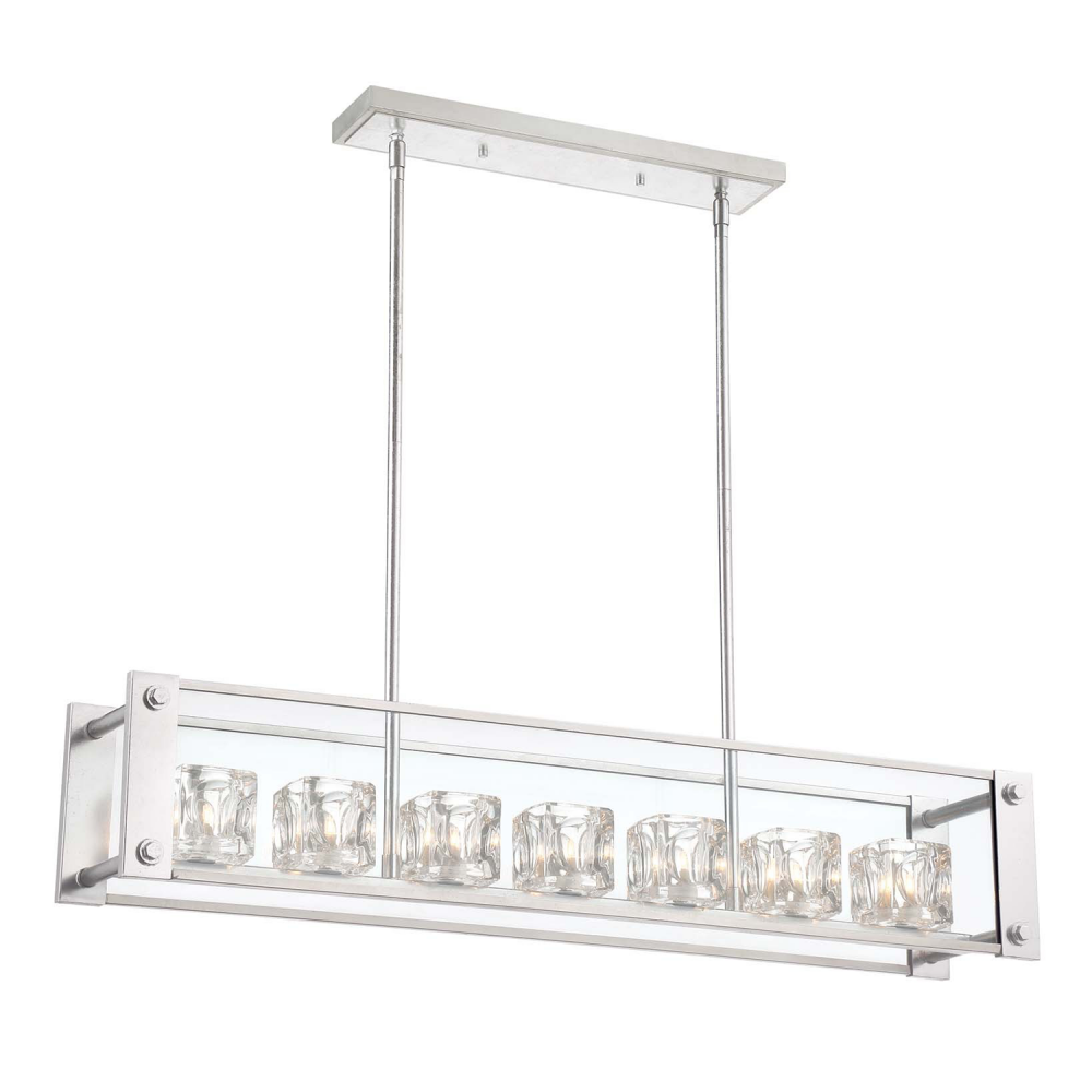 7-Light 42&#34; Linear Crystal Chandelier