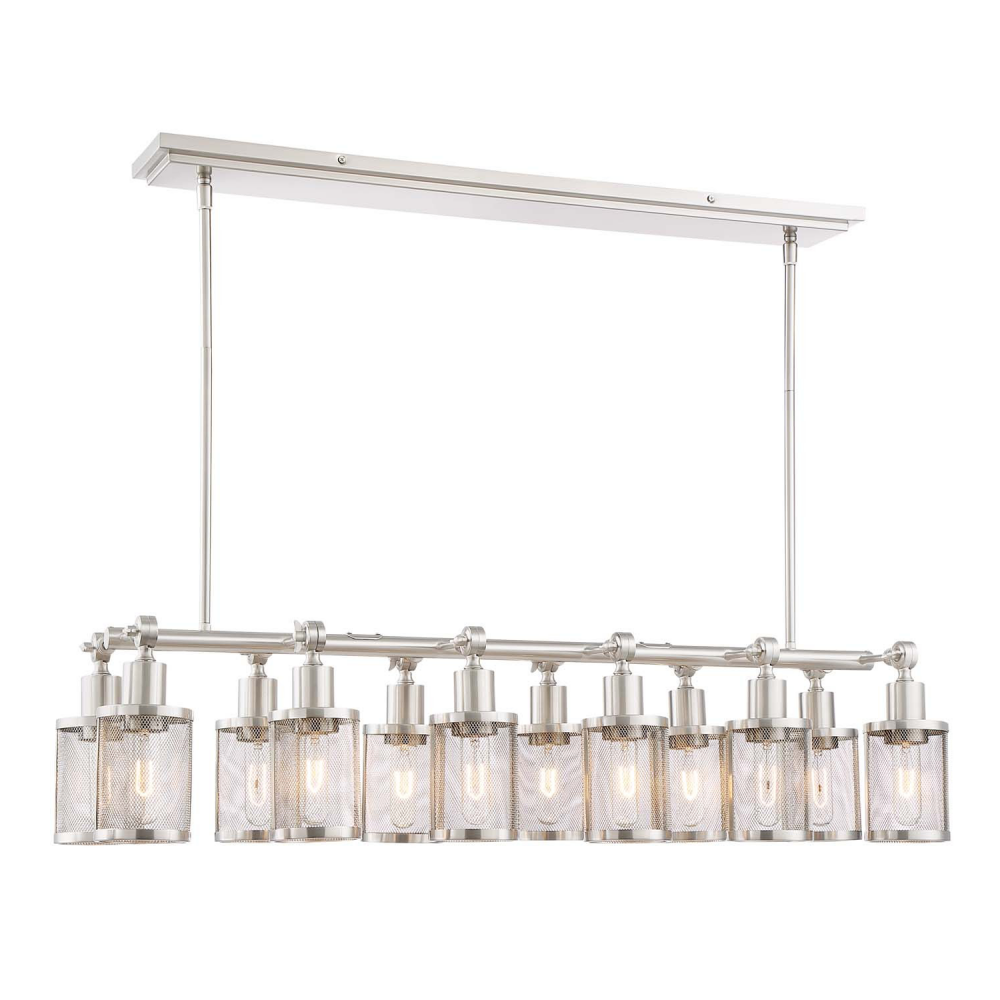 12 Down Light Geometric Styled 40&#34; Linear Dining Chandelier