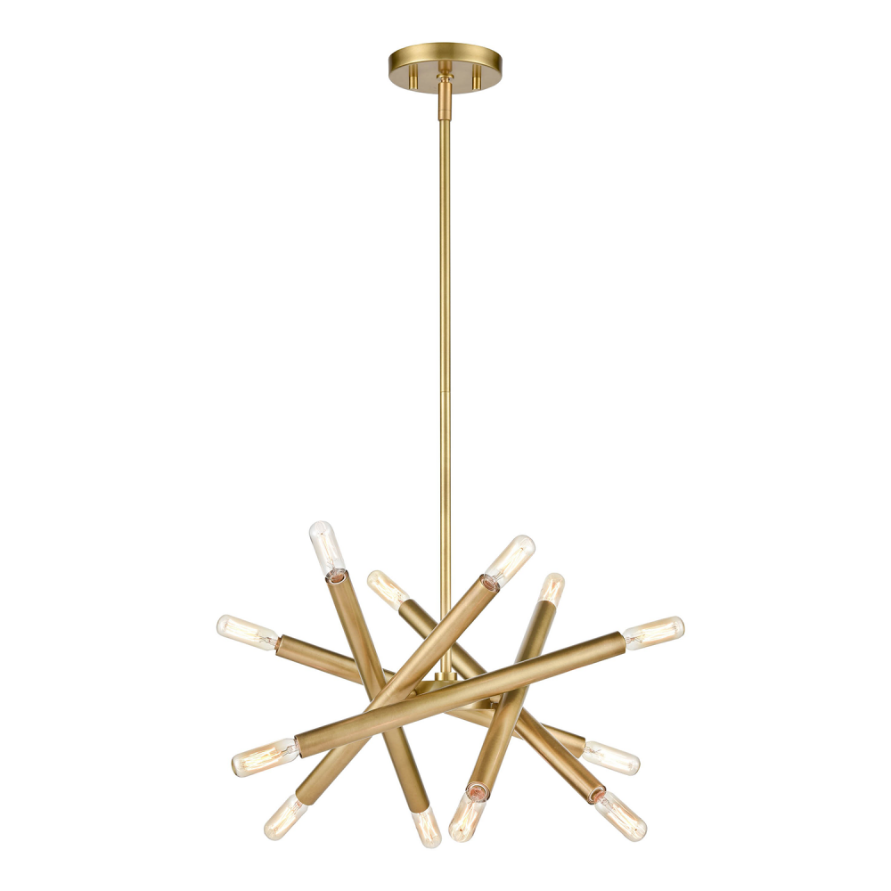 12-Light 14&#34; Adjustable Aged Brass Sputnik Chandelier