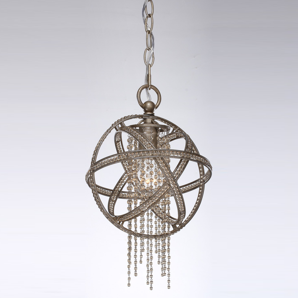 1-Light 11&#34; Orbital Crystal Chandelier