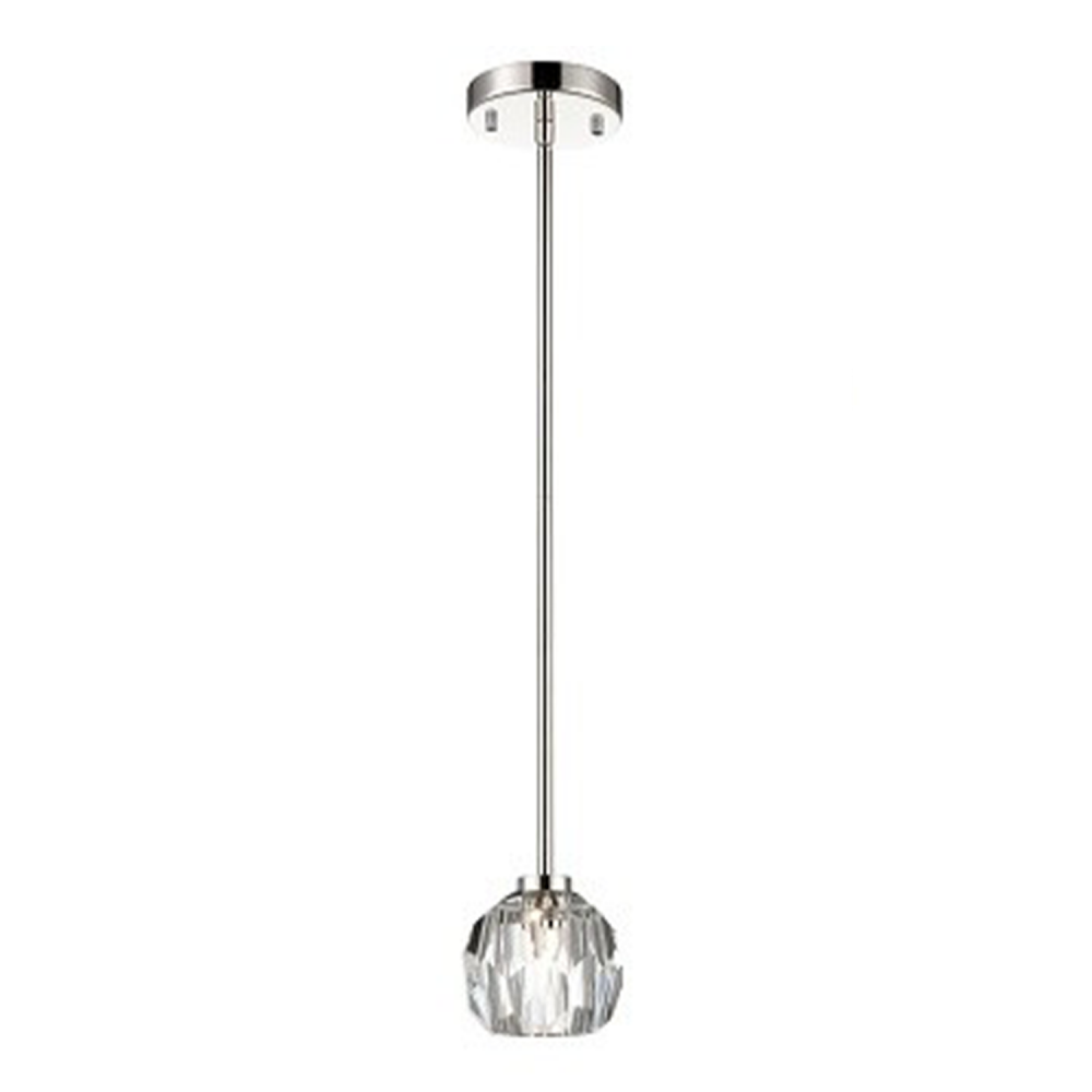 5&#34; Single Polished Nickel Crystal Mini-Pendant