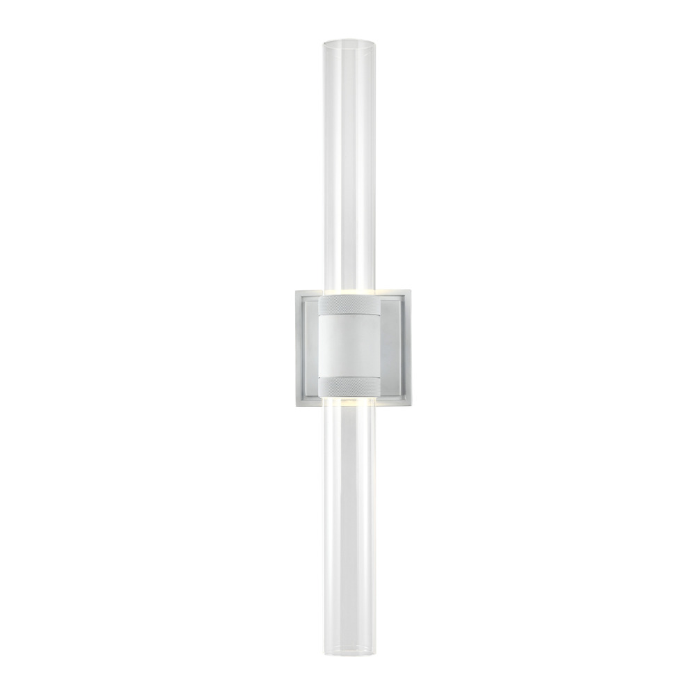 LED 3CCT Duo Wall Sconce, 12&#34; Clear Glass and Matte White Finish