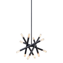 ZEEV Lighting CD10036-12-MBK - 12-Light 14&#34; Adjustable Satin Brushed Black Sputnik Chandelier