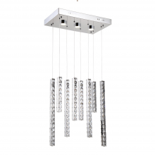 ZEEV Lighting CD10107-LED-CH-D - 8-Light LED 20&#34; Vertical Crystal Multi-Pendant