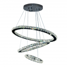 ZEEV Lighting CD10131-LED-CH-D - LED 28&#34; Modern 3-Tier Ring Crystal Chandelier