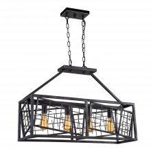 ZEEV Lighting CD10194-4-RI - 4-Light 33&#34; Rectangular Cage Chandelier