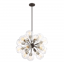 ZEEV Lighting CD10225-18-PN+MBK - 18-Light 24&#34; Polished Nickel Globe Sputnik Chandelier