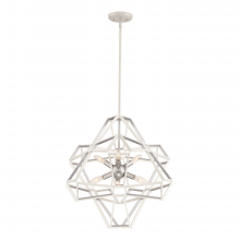 ZEEV Lighting CD10231-6-SW-SL - 6-Light Geometric Satin White Silver Sputnik Chandelier