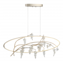 ZEEV Lighting CD10290-LED-SL-AG - LED 48&#34; Organic Oval Silver Leaf & Anitque Gold Linear Crystal Chandelier