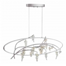 ZEEV Lighting CD10301-LED-SL - LED 48&#34; Organic Oval Silver Leaf Linear Crystal Chandelier