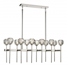 ZEEV Lighting CD10304-12-PN - 12-Light 48&#34; Linear Polished Nickel Crystal Chandelier