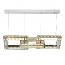 ZEEV Lighting CD10323-6-PN - 6-Light 52&#34; Rectangular Chain Linked Linear Polished Nickel Chandelier