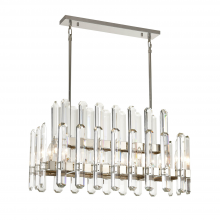 ZEEV Lighting CD10335-10-PN - 10-Light 36&#34; 2-Tier Polished Nickel Rectangular Crystal Chandelier