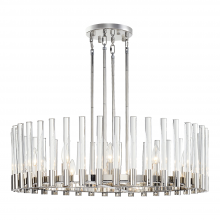 ZEEV Lighting CD10358-12-PN - 12-Light 32&#34; Round Polished Nickel Wheel Styled Glass Chandelier