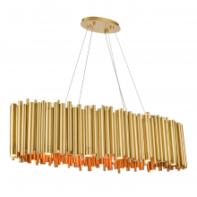 ZEEV Lighting CD10392-24+16-AGB - 40-Light 51&#34; Modern Oval Organ Pipe Aged Brass Chandelier