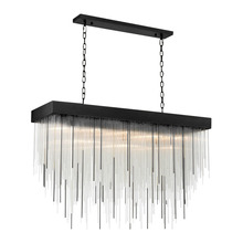 ZEEV Lighting CD10411-17-SBB - 17-Light 48&#34; Rectangular Satin Brushed Black Crystal Chandelier