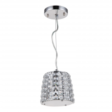 ZEEV Lighting MP40022-1-CH - 1-Light 6&#34; Tapered Crystal Drum Shade Mini Pendant