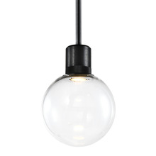 ZEEV Lighting P11704-LED-SBB-G11 - 8&#34; LED 3CCT Clear Globe Glass Pendant Light and Satin Brushed Black Metal Finish