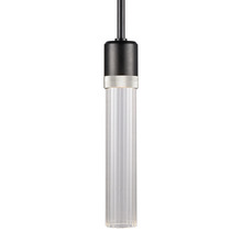 ZEEV Lighting P11704-LED-SBB-K-PN-G3 - 3&#34; LED 3CCT Cylindrical Pendant Light, 12&#34; Fluted Glass and Satin Brushed Black with Nickel