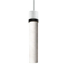 ZEEV Lighting P11706-E26-MW-K-SBB-G9 - 3&#34; E26 Cylindrical Pendant Light, 12&#34; Spanish Alabaster and Matte White with Black Finish