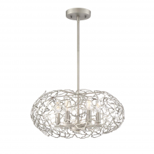 ZEEV Lighting P30039-6-SN - 6-Light 18&#34; Organic Satin Nickel Oval Shade Pendant Light