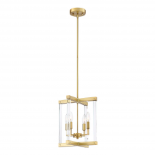 ZEEV Lighting P30084-4-PB - 4-Light 12&#34; Geometric Polished Brass Pendant Light