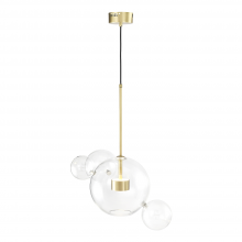 ZEEV Lighting P30103-2-AGB - 2-Light LED 22" Aged Brass Multi Globe Pendant