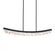 ZEEV Lighting PL11620-LED-56-SBB - LED 3CCT 57&#34; Unique Curved Crystal Satin Brushed Black Linear Pendant Light