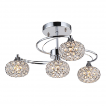 ZEEV Lighting SF50005-4-CH - 4-Light 18&#34; Swirling Crystal Globe Semi-Flush Mount