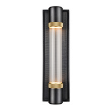 ZEEV Lighting WS11724-LED-1-SBB-K-AGB-G3 - LED 3CCT Fuse Wall Sconce, 12&#34; Fluted Glass and Satin Brushed Black with Brass Finish