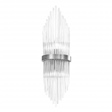 ZEEV Lighting WS70051-2-PN - 2-Light 24&#34; Sleek Polished Nickel Banded Vertical Crystal Wall Sconce