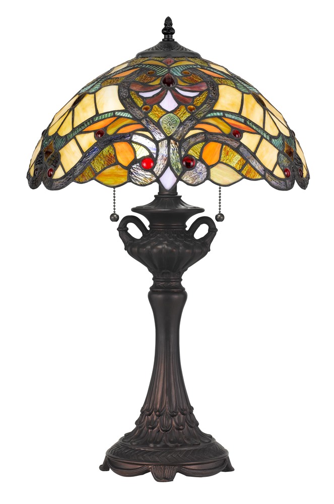 25&#34; Height Resin Table Lamp in Tiffany Finish