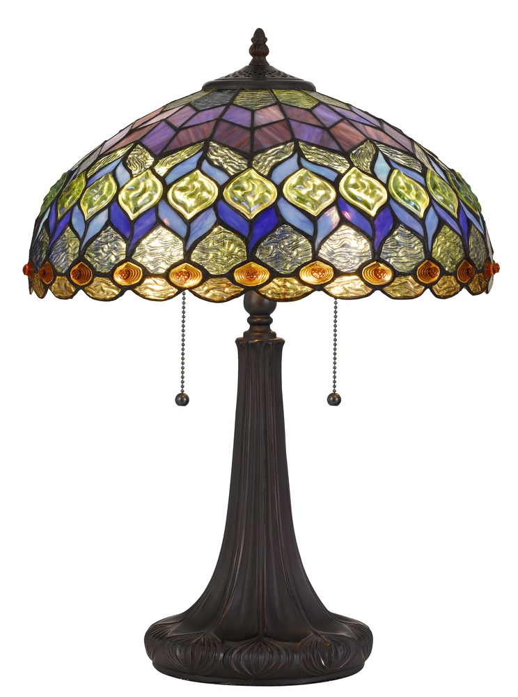 22.5&#34; Height Tiffany Table Lamp in Dark Bronze Finish