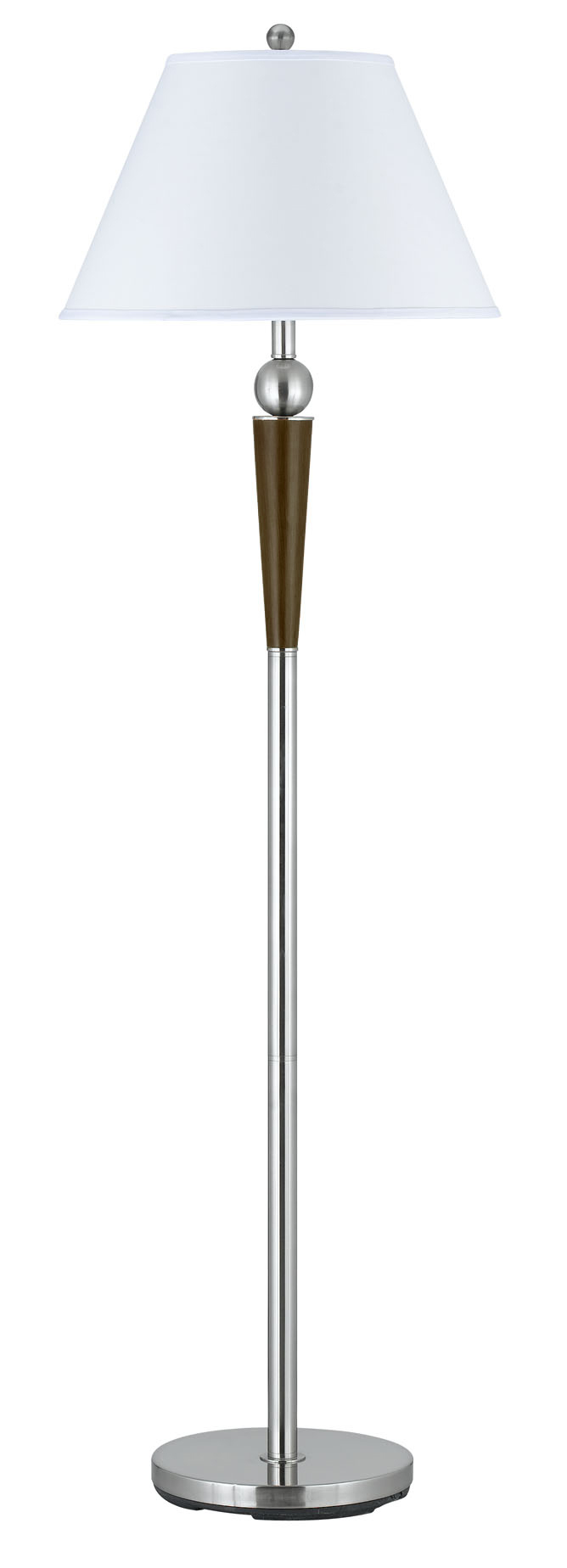 60&#34; Tall Metal Floor Lamp in Brushed Steel/Espresso Finish