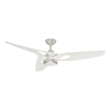 Casablanca Fan Company 53565 - Casablanca 60&#34; Inez ENERGY STAR® Brushed Nickel Damp Rated Ceiling Fan w/ LED Lt Kit & Wall Cont