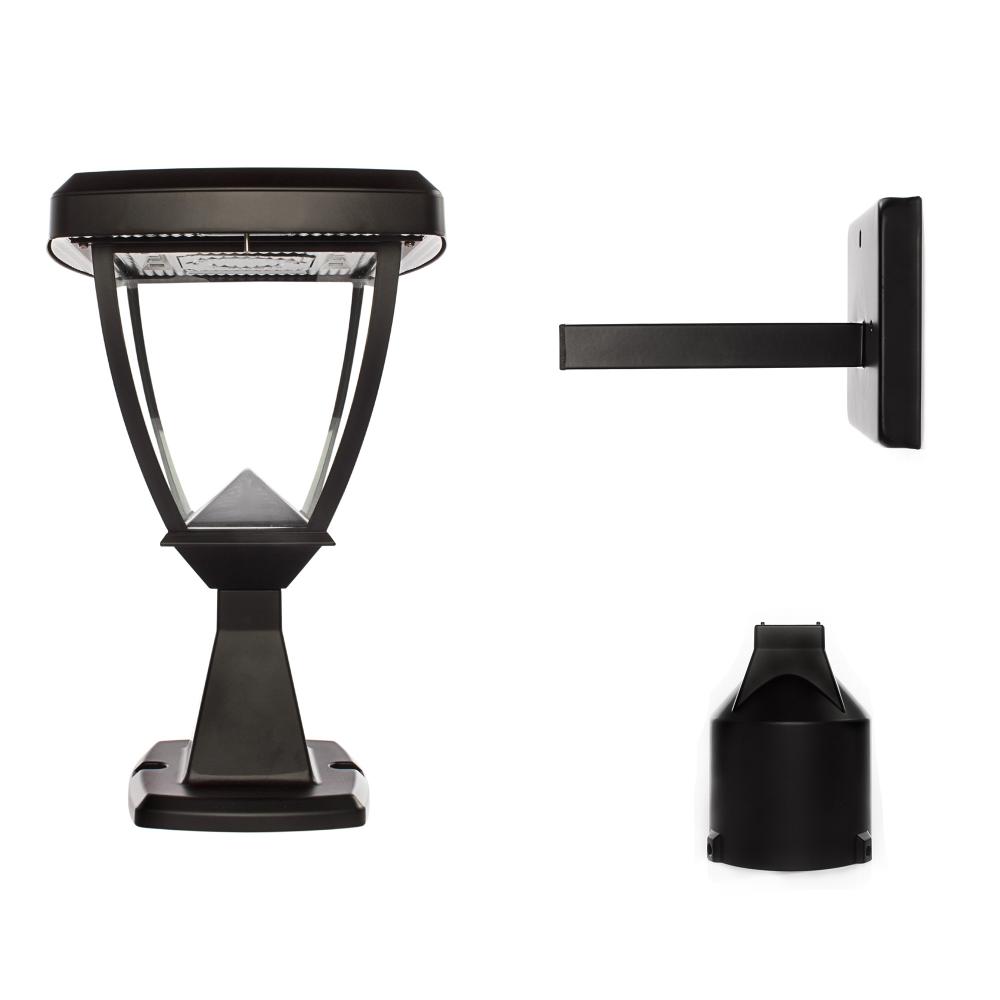 Gama Sonic Inverse Solar Lamp - Wall/Pier/ 3 Inch Fitter Mounts - Black Finish