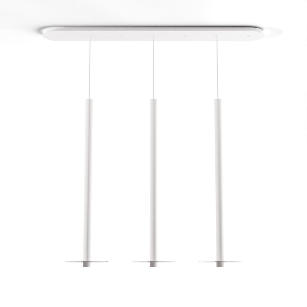 Combi Pendant 36&#34; Linear 3 Combo Matte White with Matte White Canopy