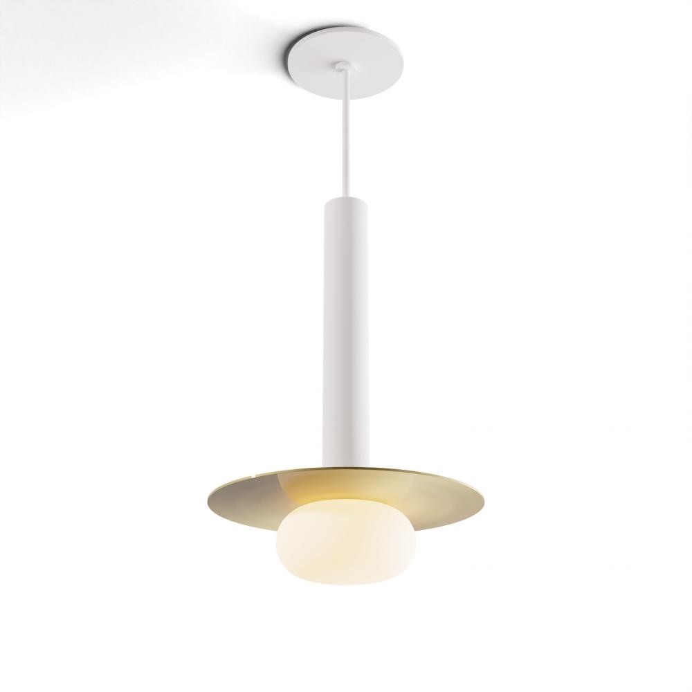 Combi Pendant 12&#34; Single Unit Matte White with Matte White Canopy