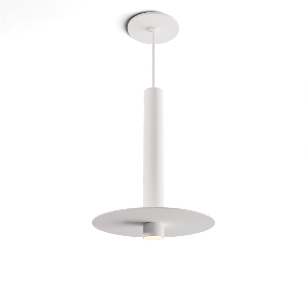 Combi Pendant 12&#34; Single Unit Matte White with Matte White Canopy, 9&#34; metal plate (White/Pai