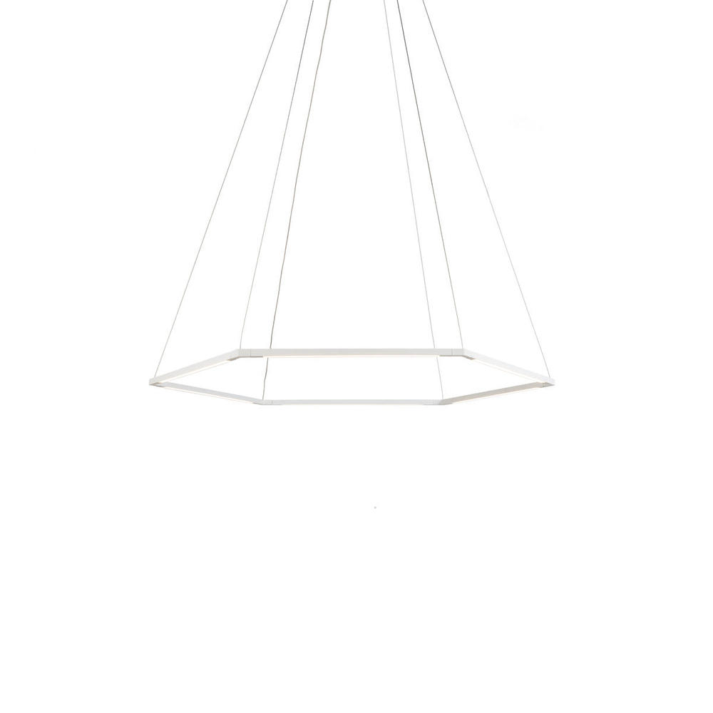 Z-Bar Pendant Small Honeycomb, Soft Warm, Matte White, 36&#34; x 32&#34;