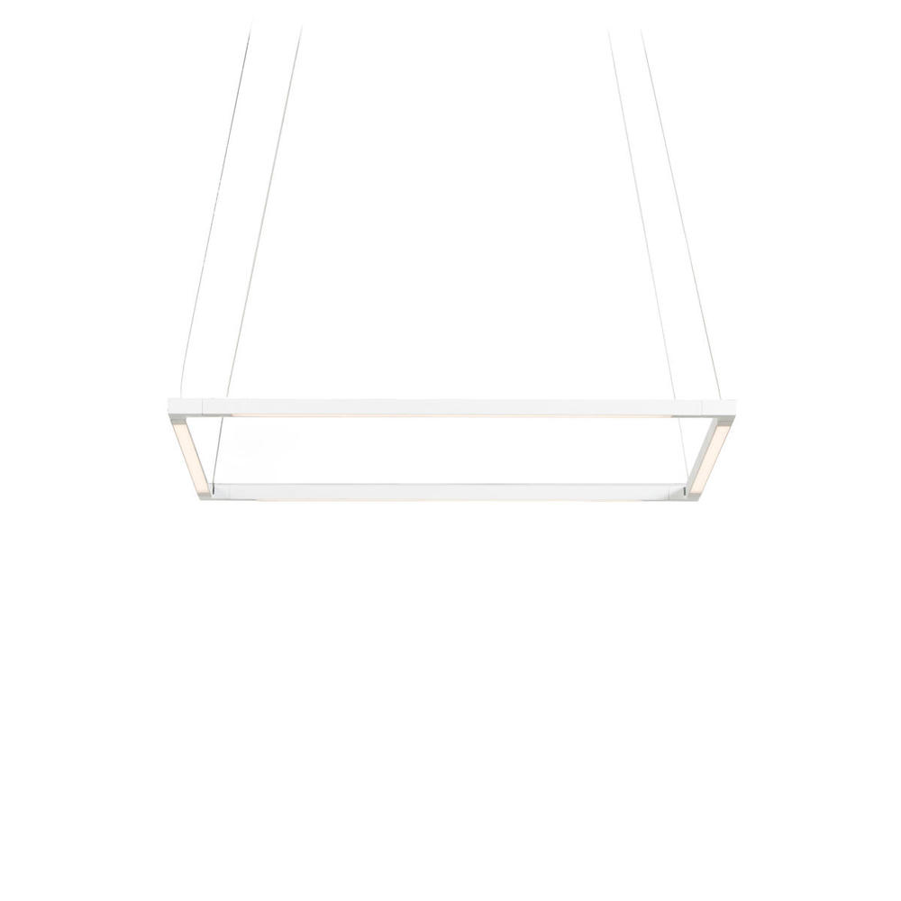 Z-Bar Pendant Small Square, Soft Warm, Matte White, 18&#34; x 18&#34;